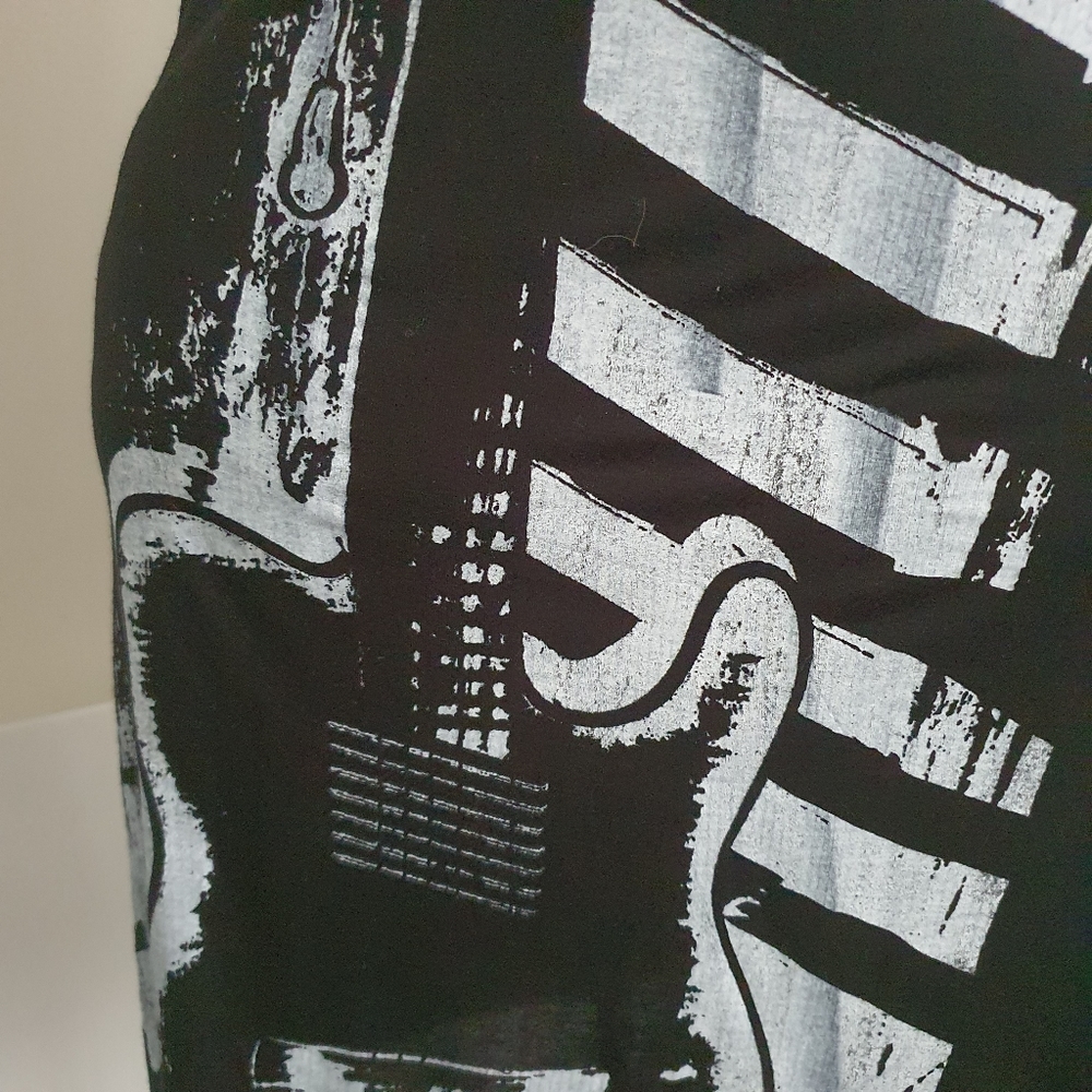 NWT We Walk Sleeveless Hand Printed Festival Black Mini Dress Size L - Picture 3 of 9